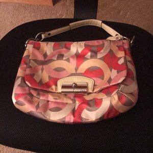 Coach multicolored fabric purse